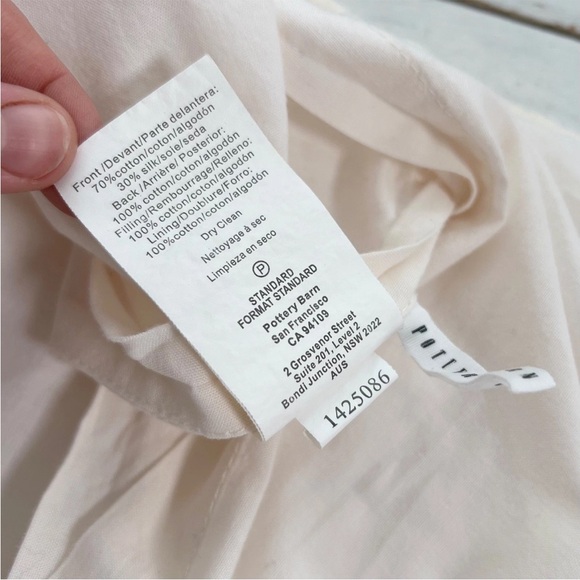 2 Pottery Barn Cotton & Silk Cross Stitch Standard Shams Ivory Cream White Pick - Picture 9 of 9